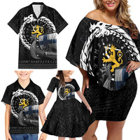 Finland Viking Drakkar Family Matching Off Shoulder Short Dress and Hawaiian Shirt Viking Blood - Wonder Print Shop