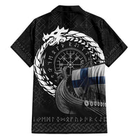 Finland Viking Drakkar Family Matching Short Sleeve Bodycon Dress and Hawaiian Shirt Viking Blood - Wonder Print Shop