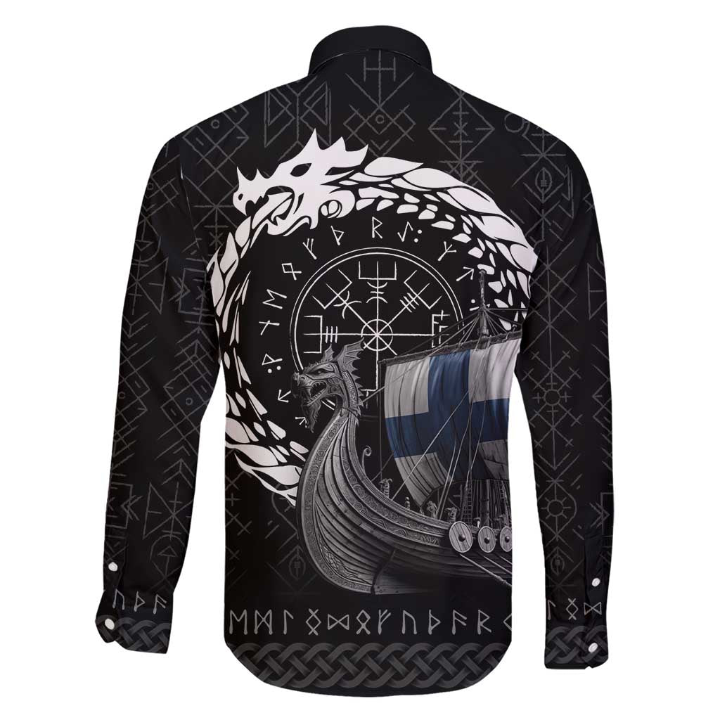 Finland Viking Drakkar Family Matching Short Sleeve Bodycon Dress and Hawaiian Shirt Viking Blood - Wonder Print Shop