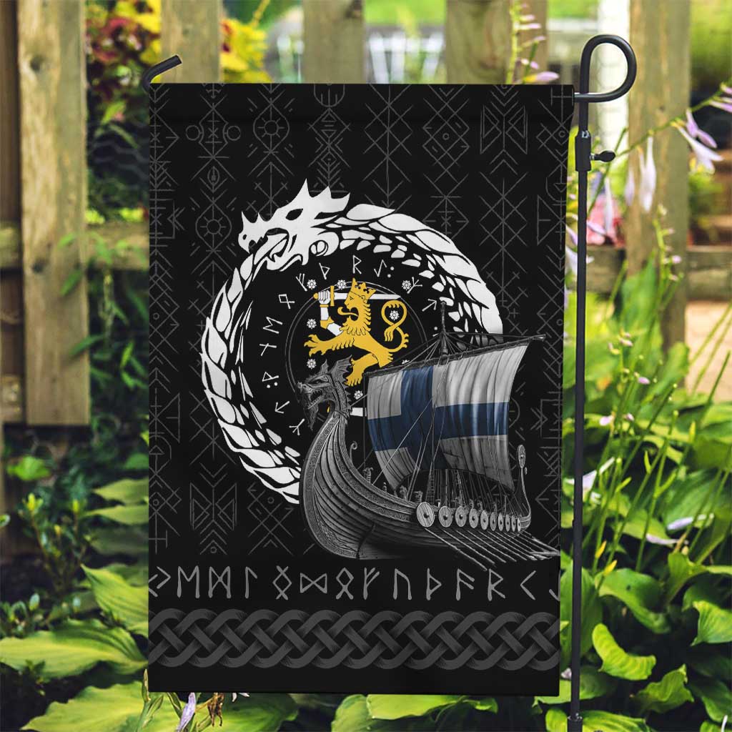 Finland Viking Drakkar Garden Flag Viking Blood - Wonder Print Shop