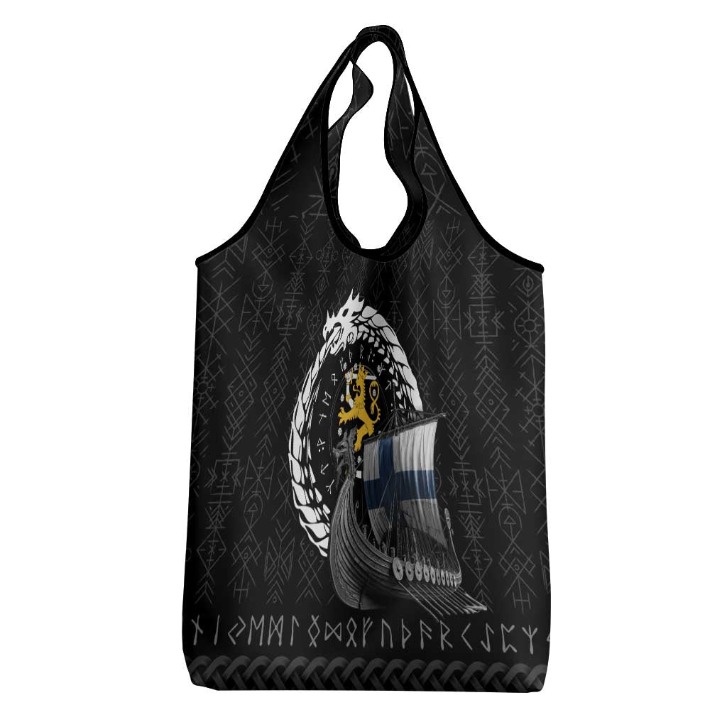 Finland Viking Drakkar Grocery Bag Viking Blood - Wonder Print Shop
