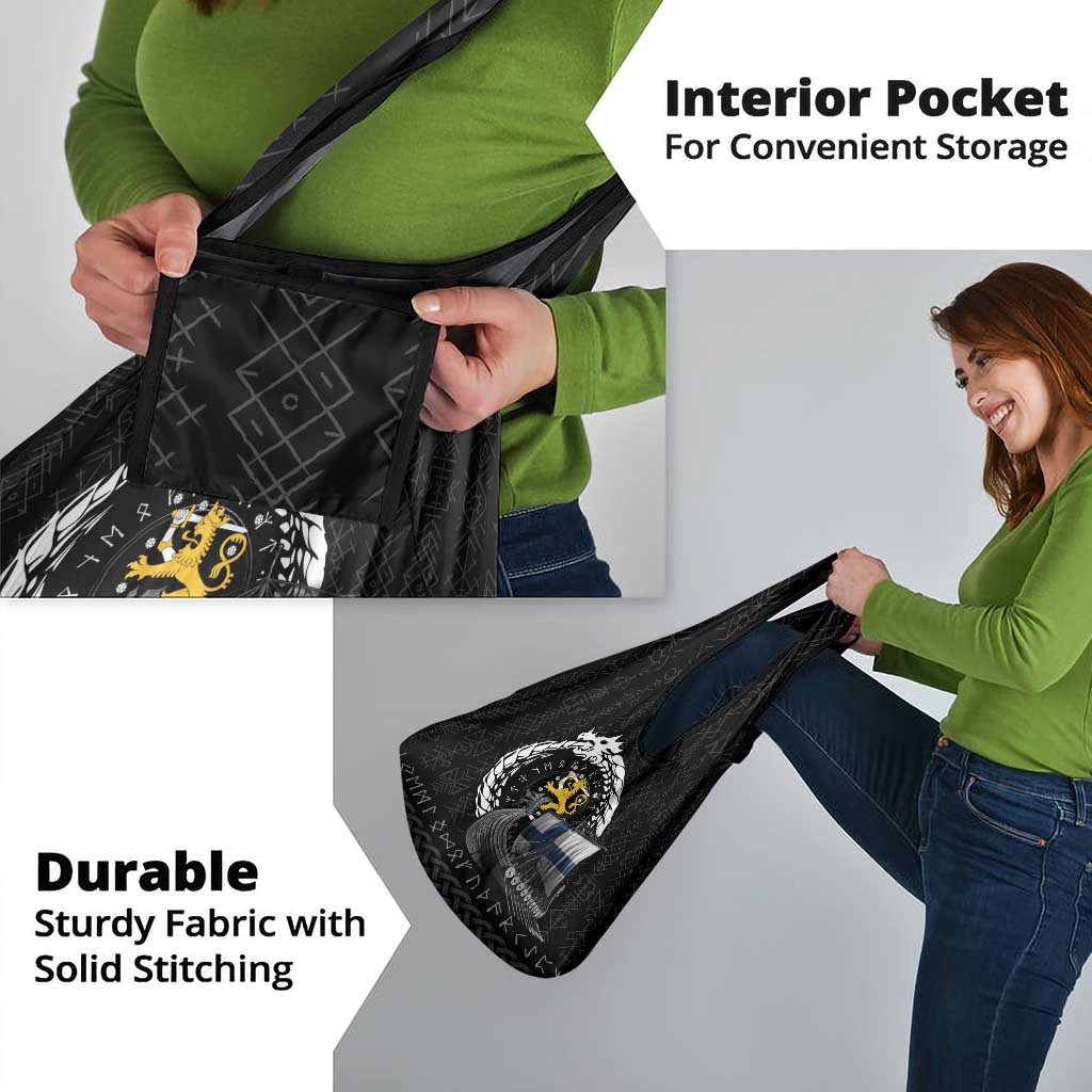 Finland Viking Drakkar Grocery Bag Viking Blood - Wonder Print Shop