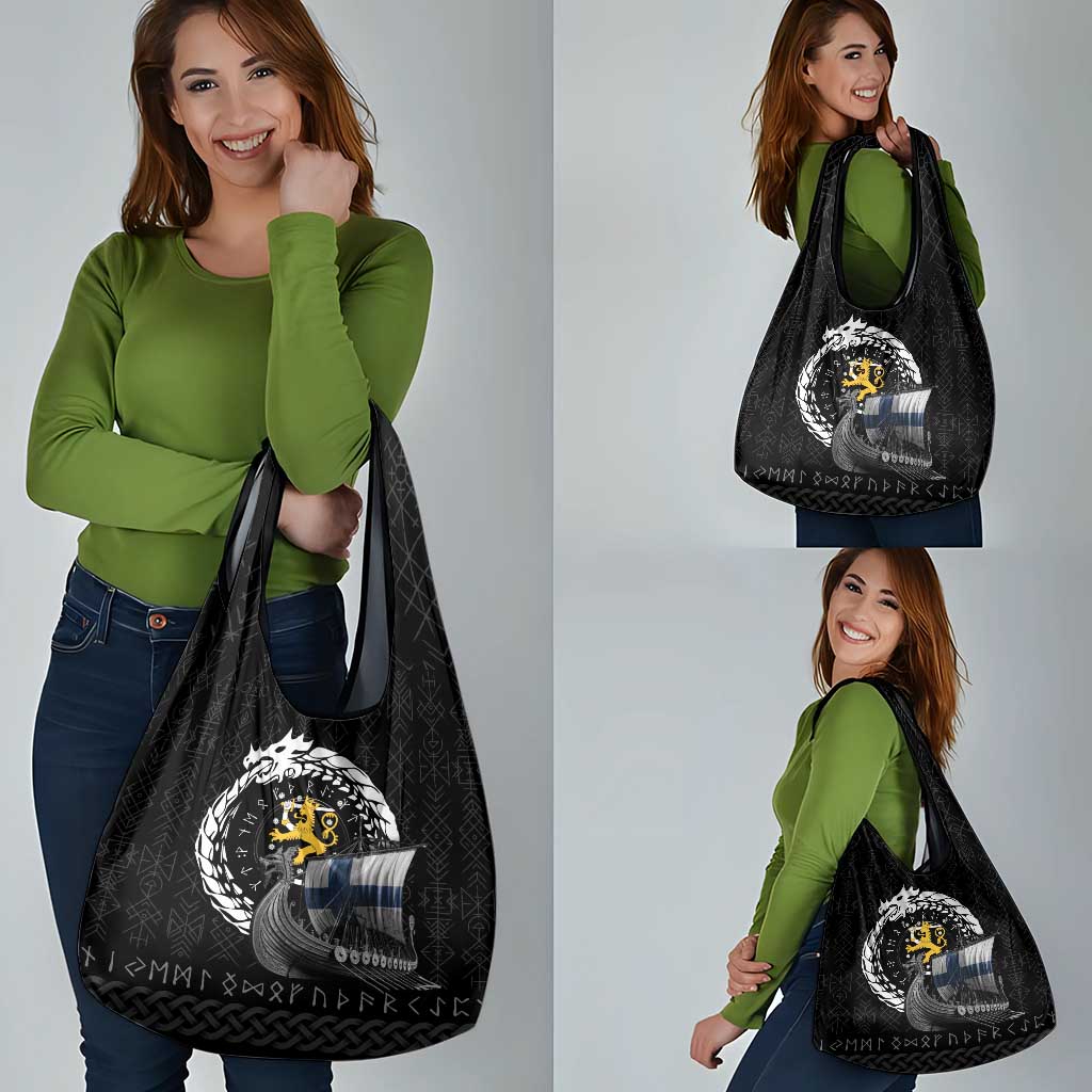 Finland Viking Drakkar Grocery Bag Viking Blood - Wonder Print Shop