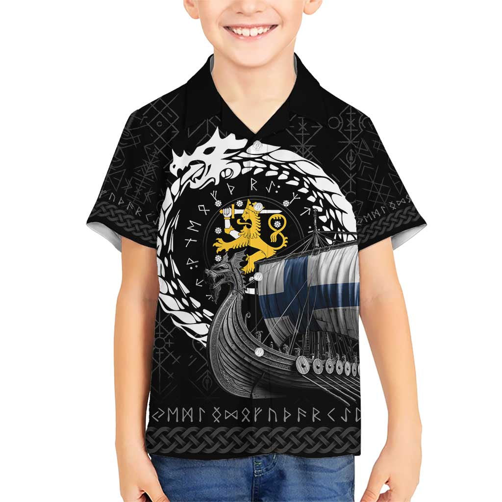 Finland Viking Drakkar Kid Hawaiian Shirt Viking Blood - Wonder Print Shop
