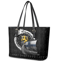 Finland Viking Drakkar Leather Tote Bag Viking Blood - Wonder Print Shop