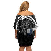 Finland Viking Drakkar Off Shoulder Short Dress Viking Blood - Wonder Print Shop