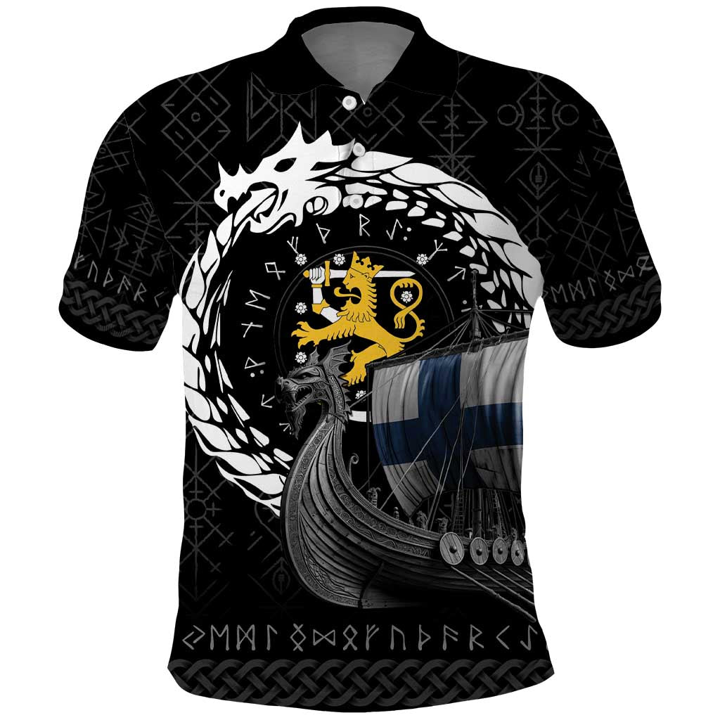 Finland Viking Drakkar Polo Shirt Viking Blood - Wonder Print Shop
