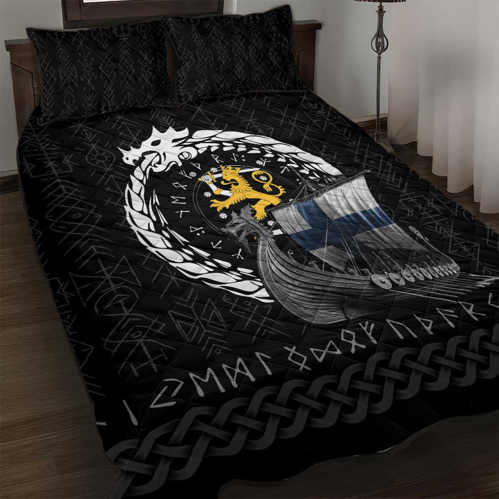 Finland Viking Drakkar Quilt Bed Set Viking Blood - Wonder Print Shop
