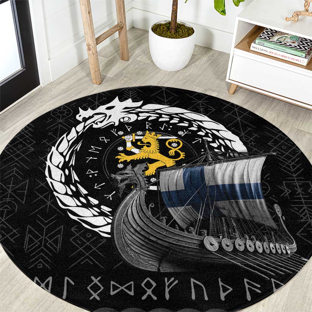 Finland Viking Drakkar Round Carpet Viking Blood - Wonder Print Shop