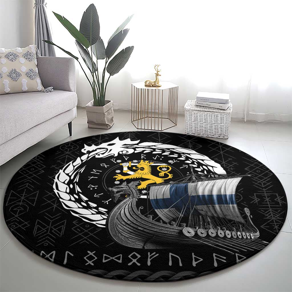 Finland Viking Drakkar Round Carpet Viking Blood - Wonder Print Shop