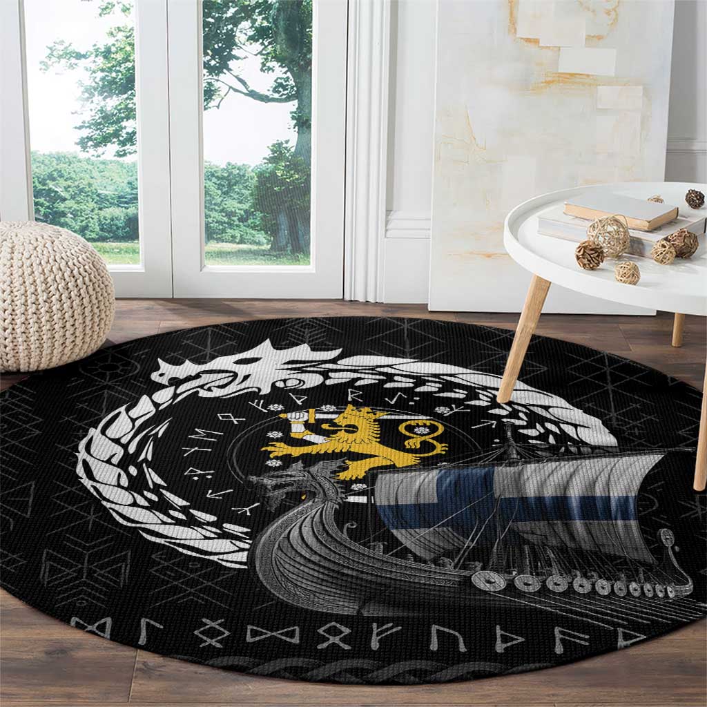 Finland Viking Drakkar Round Carpet Viking Blood - Wonder Print Shop
