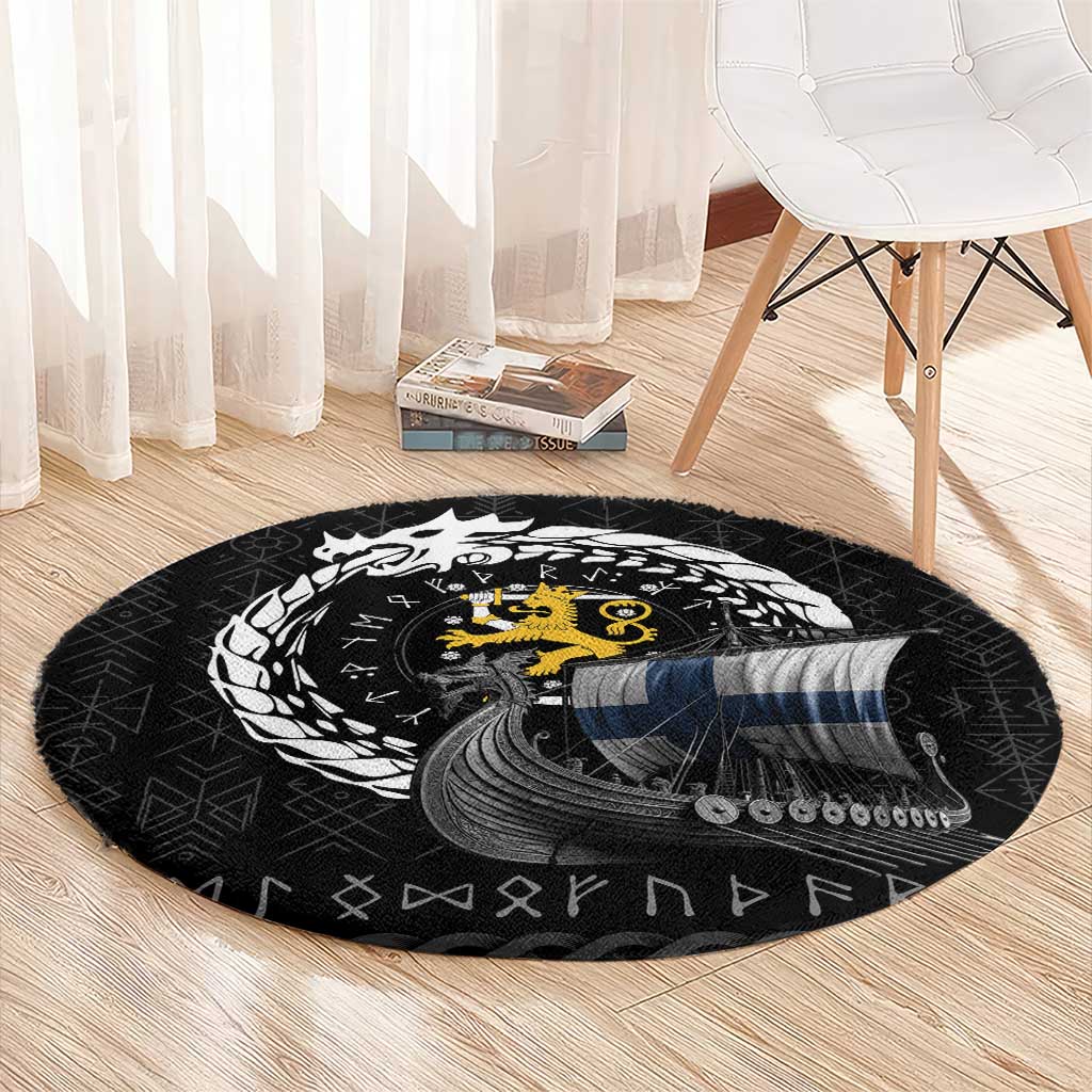 Finland Viking Drakkar Round Carpet Viking Blood - Wonder Print Shop