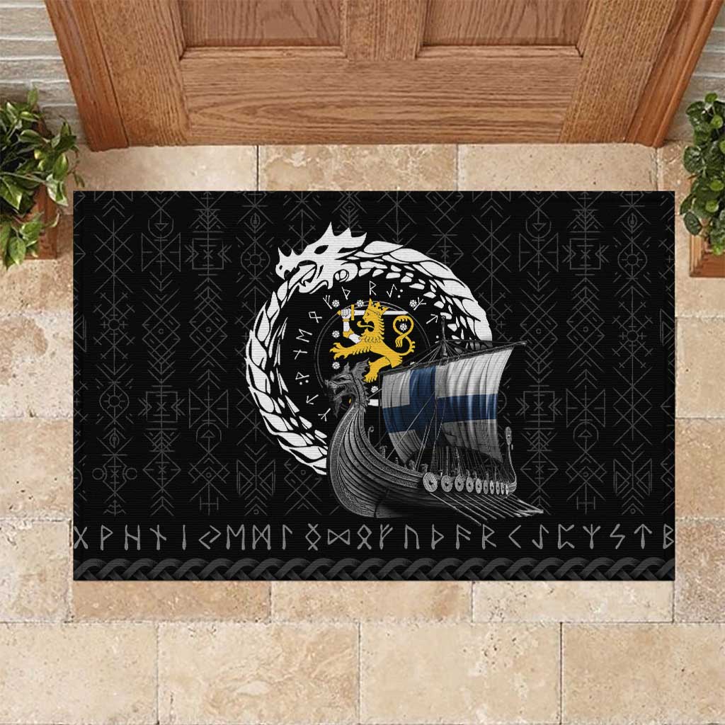 Finland Viking Drakkar Rubber Doormat Viking Blood - Wonder Print Shop