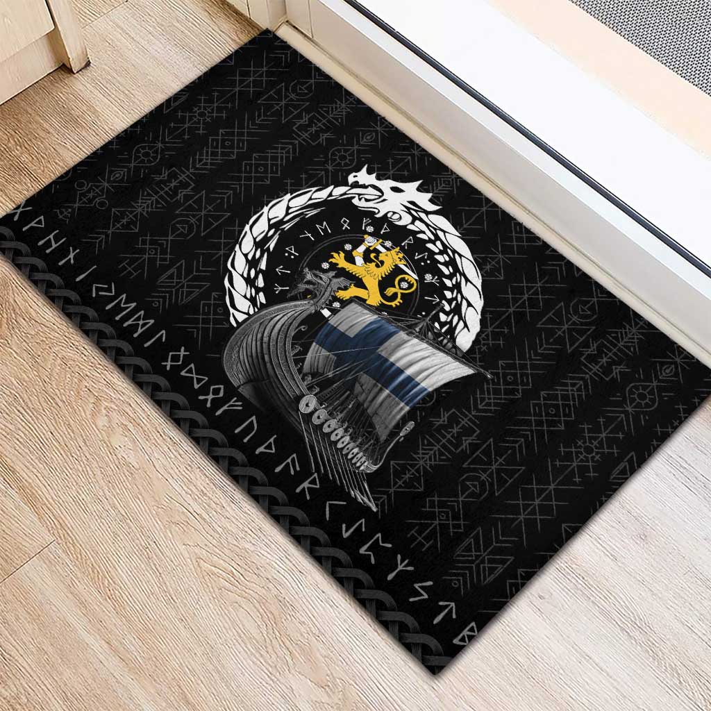 Finland Viking Drakkar Rubber Doormat Viking Blood - Wonder Print Shop