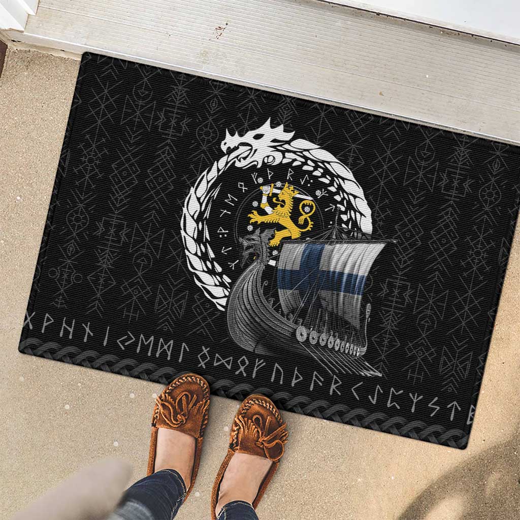 Finland Viking Drakkar Rubber Doormat Viking Blood - Wonder Print Shop