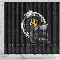 Finland Viking Drakkar Shower Curtain Viking Blood - Wonder Print Shop