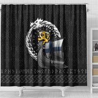 Finland Viking Drakkar Shower Curtain Viking Blood - Wonder Print Shop