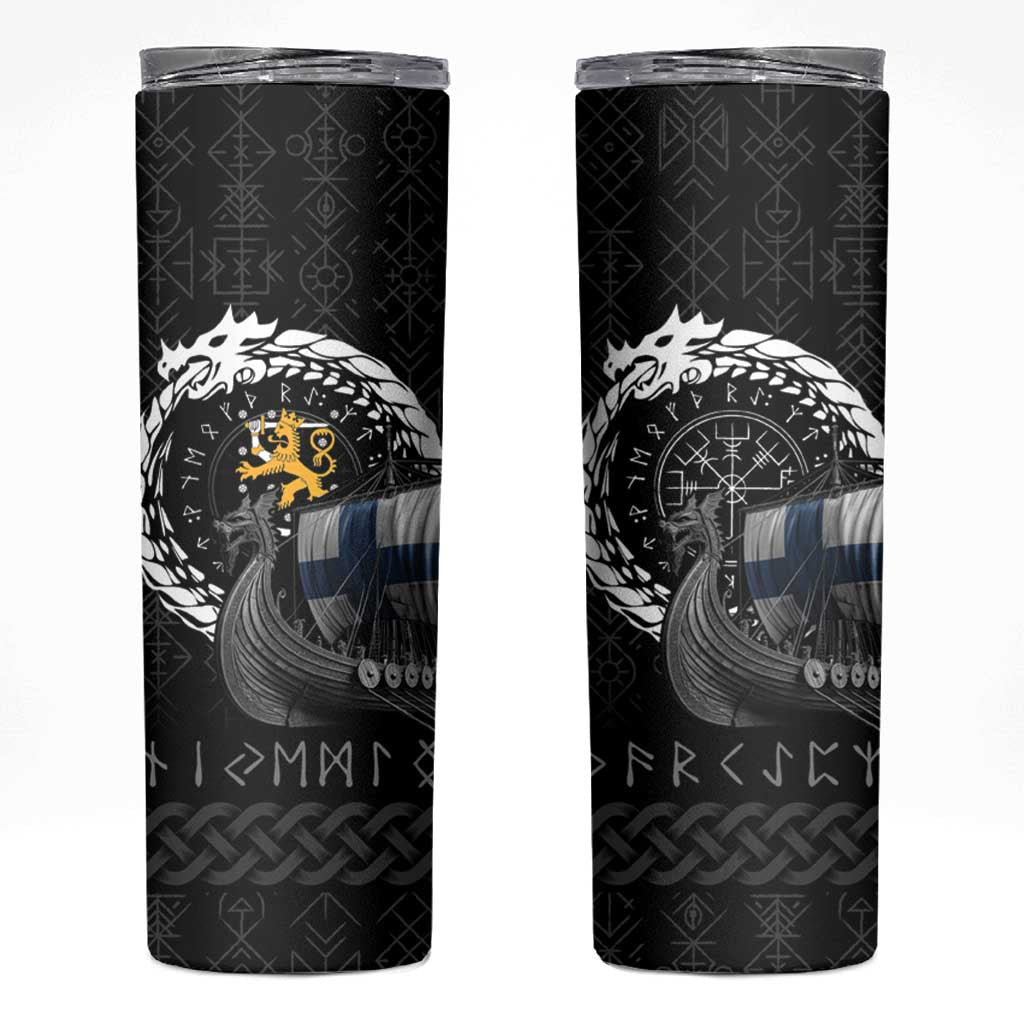 Finland Viking Drakkar Skinny Tumbler Viking Blood - Wonder Print Shop