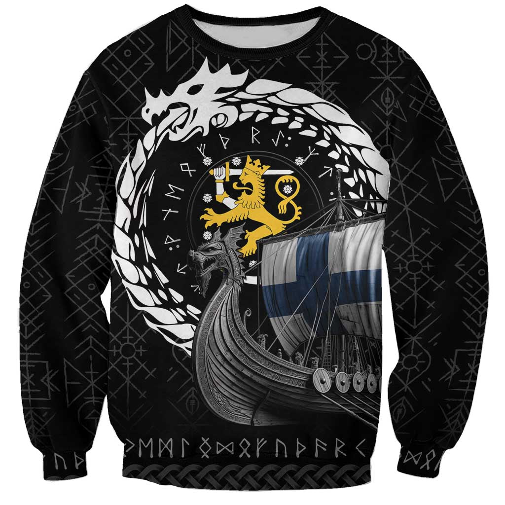 Finland Viking Drakkar Sweatshirt Viking Blood - Wonder Print Shop