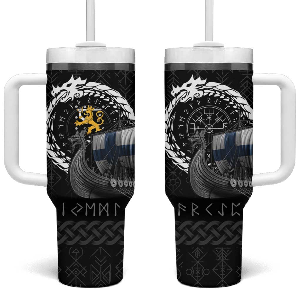 Finland Viking Drakkar Tumbler With Handle Viking Blood - Wonder Print Shop