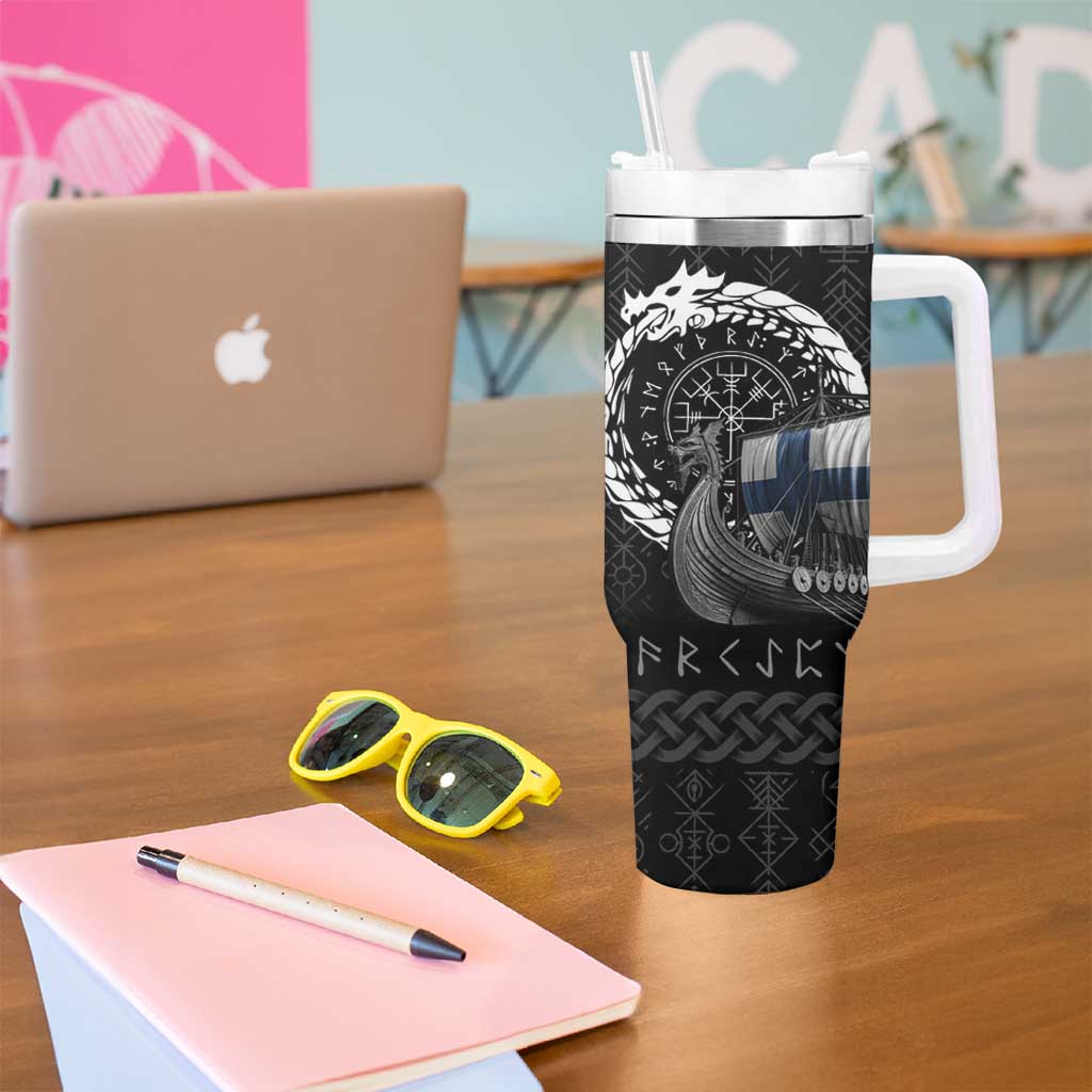Finland Viking Drakkar Tumbler With Handle Viking Blood - Wonder Print Shop
