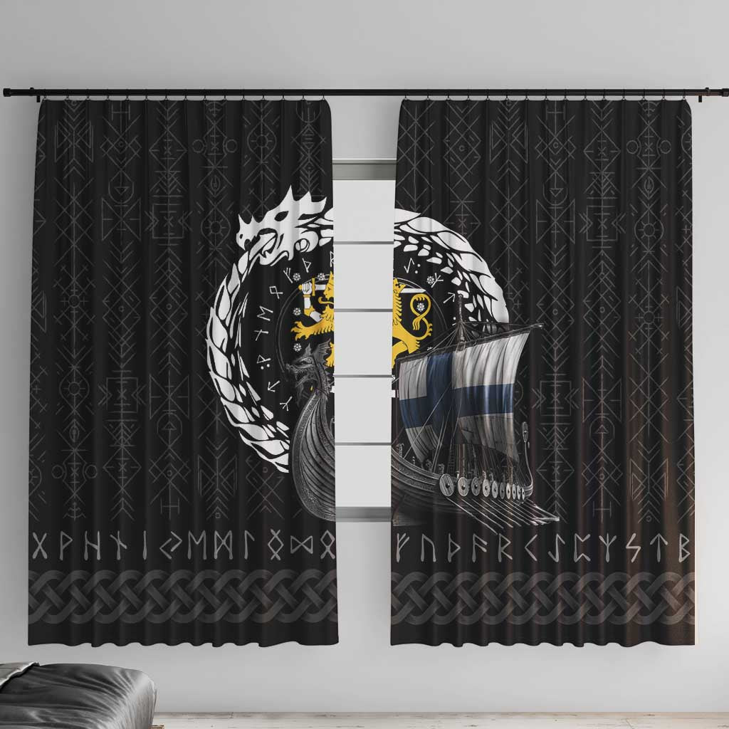 Finland Viking Drakkar Window Curtain Viking Blood - Wonder Print Shop