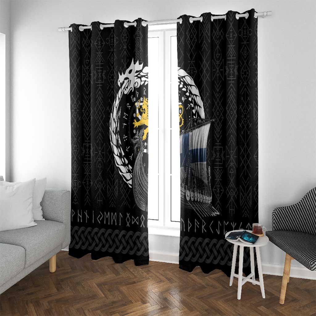Finland Viking Drakkar Window Curtain Viking Blood - Wonder Print Shop