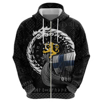 Finland Viking Drakkar Zip Hoodie Viking Blood - Wonder Print Shop