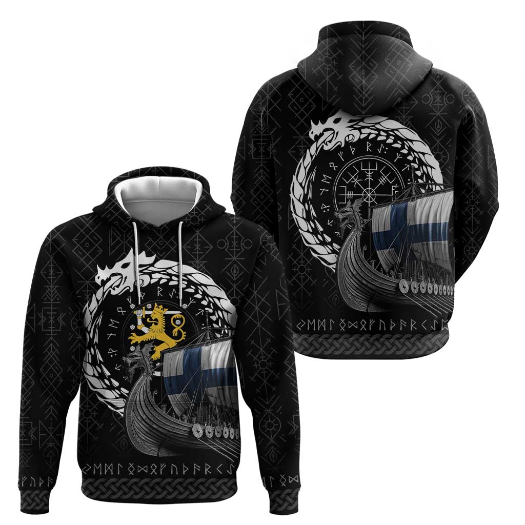 Finland Viking Drakkar Zip Hoodie Viking Blood - Wonder Print Shop