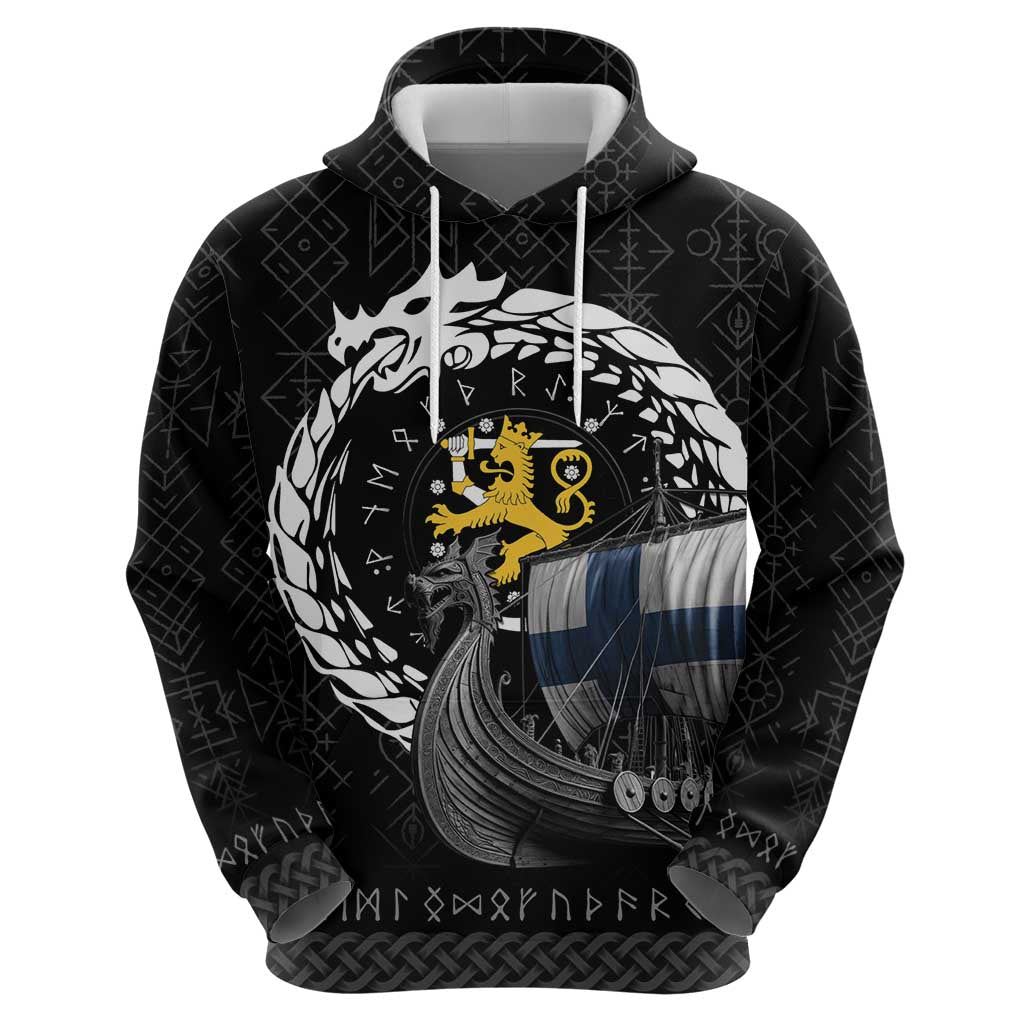 Finland Viking Drakkar Zip Hoodie Viking Blood - Wonder Print Shop