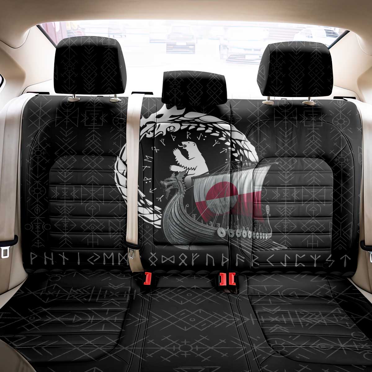 Greenland Viking Drakkar Back Car Seat Cover Viking Blood - Wonder Print Shop