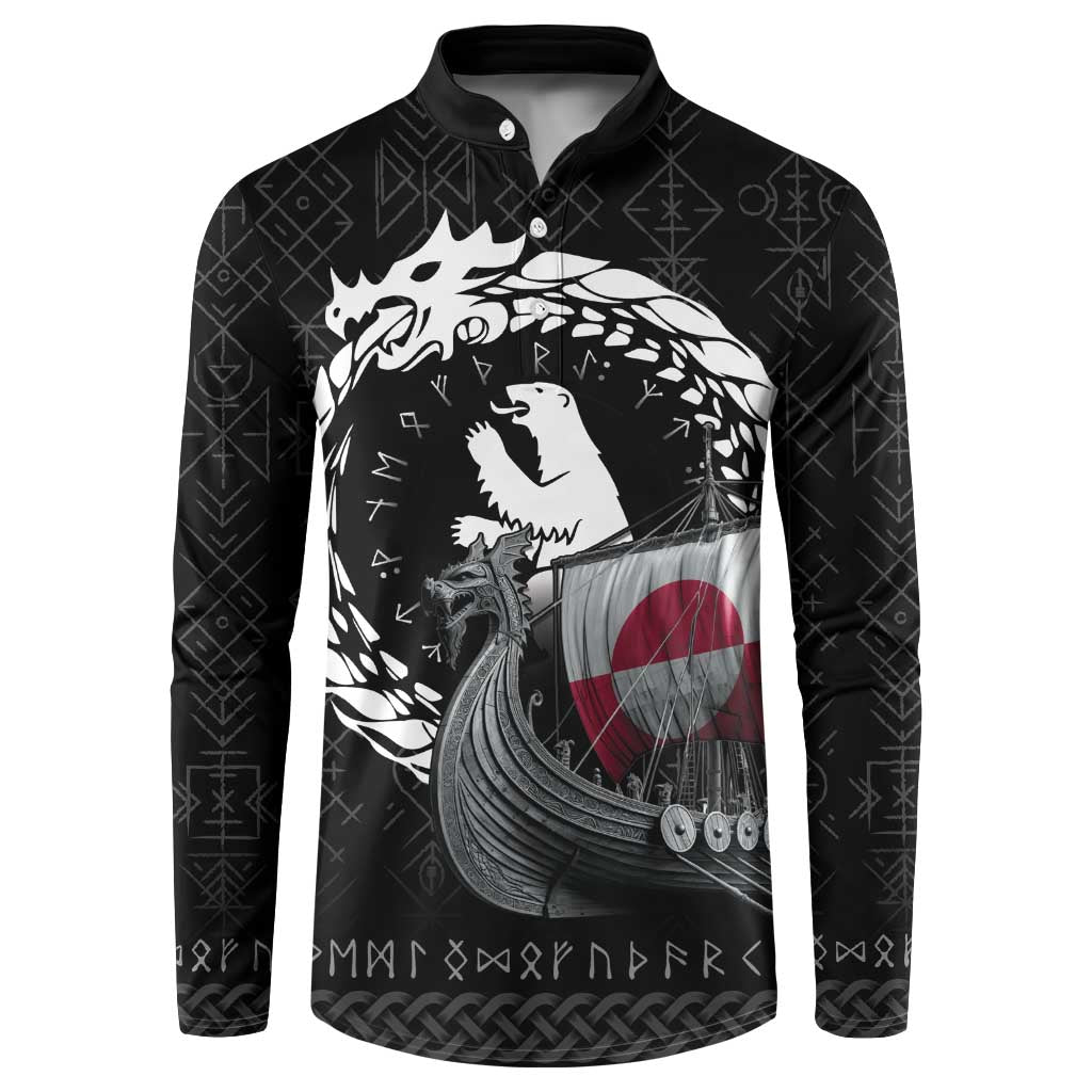 Greenland Viking Drakkar Button Sweatshirt Viking Blood - Wonder Print Shop