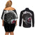 Greenland Viking Drakkar Couples Matching Off Shoulder Short Dress and Long Sleeve Button Shirt Viking Blood - Wonder Print Shop