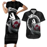 Greenland Viking Drakkar Couples Matching Short Sleeve Bodycon Dress and Hawaiian Shirt Viking Blood - Wonder Print Shop