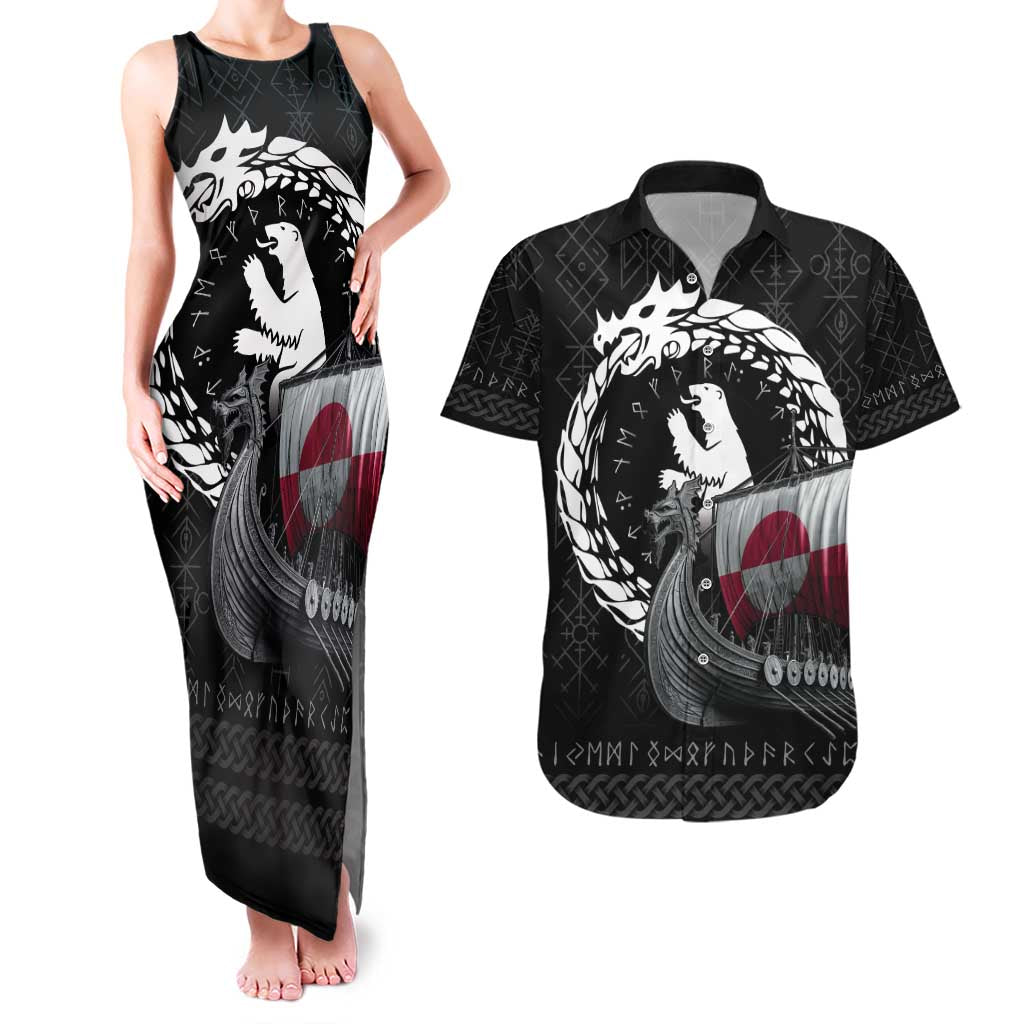 Greenland Viking Drakkar Couples Matching Tank Maxi Dress and Hawaiian Shirt Viking Blood - Wonder Print Shop