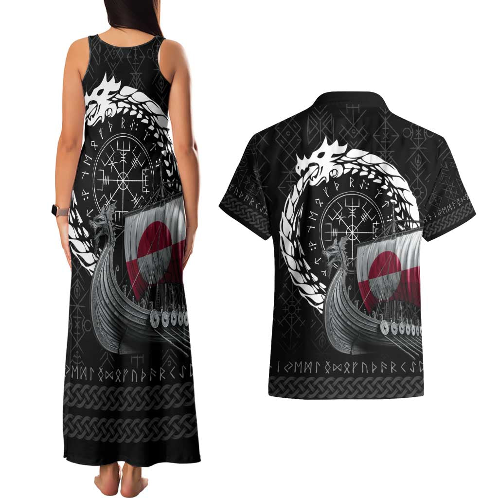 Greenland Viking Drakkar Couples Matching Tank Maxi Dress and Hawaiian Shirt Viking Blood - Wonder Print Shop