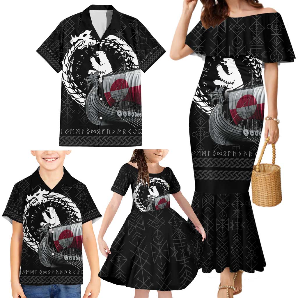 Greenland Viking Drakkar Family Matching Mermaid Dress and Hawaiian Shirt Viking Blood - Wonder Print Shop