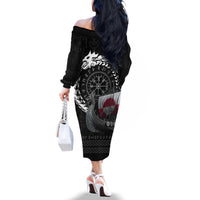 Greenland Viking Drakkar Family Matching Off The Shoulder Long Sleeve Dress and Hawaiian Shirt Viking Blood - Wonder Print Shop