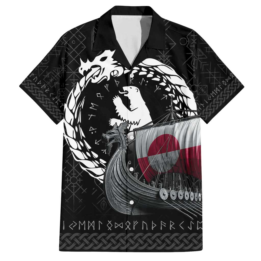 Greenland Viking Drakkar Family Matching Off Shoulder Maxi Dress and Hawaiian Shirt Viking Blood - Wonder Print Shop