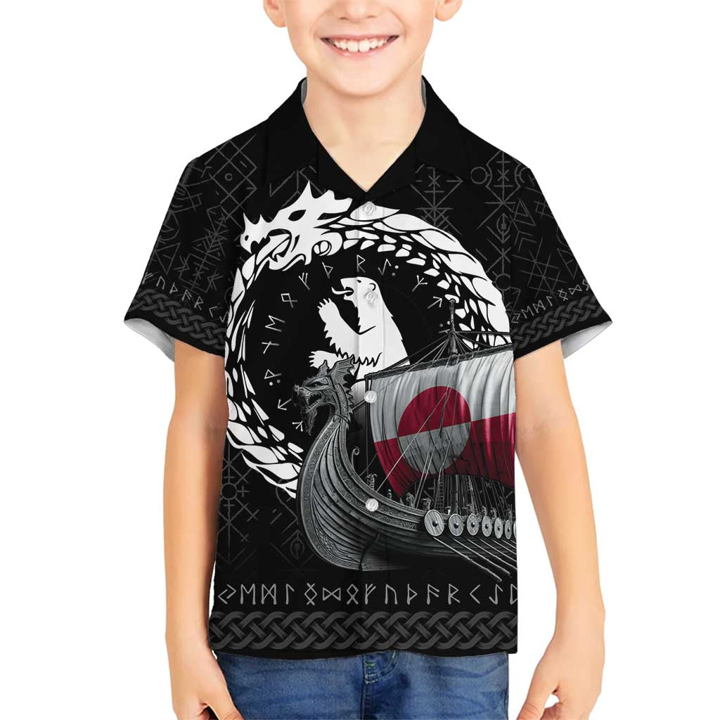 Greenland Viking Drakkar Family Matching Off Shoulder Maxi Dress and Hawaiian Shirt Viking Blood - Wonder Print Shop