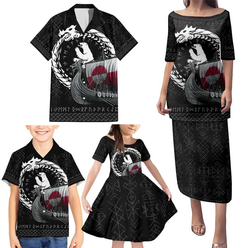 Greenland Viking Drakkar Family Matching Puletasi and Hawaiian Shirt Viking Blood - Wonder Print Shop