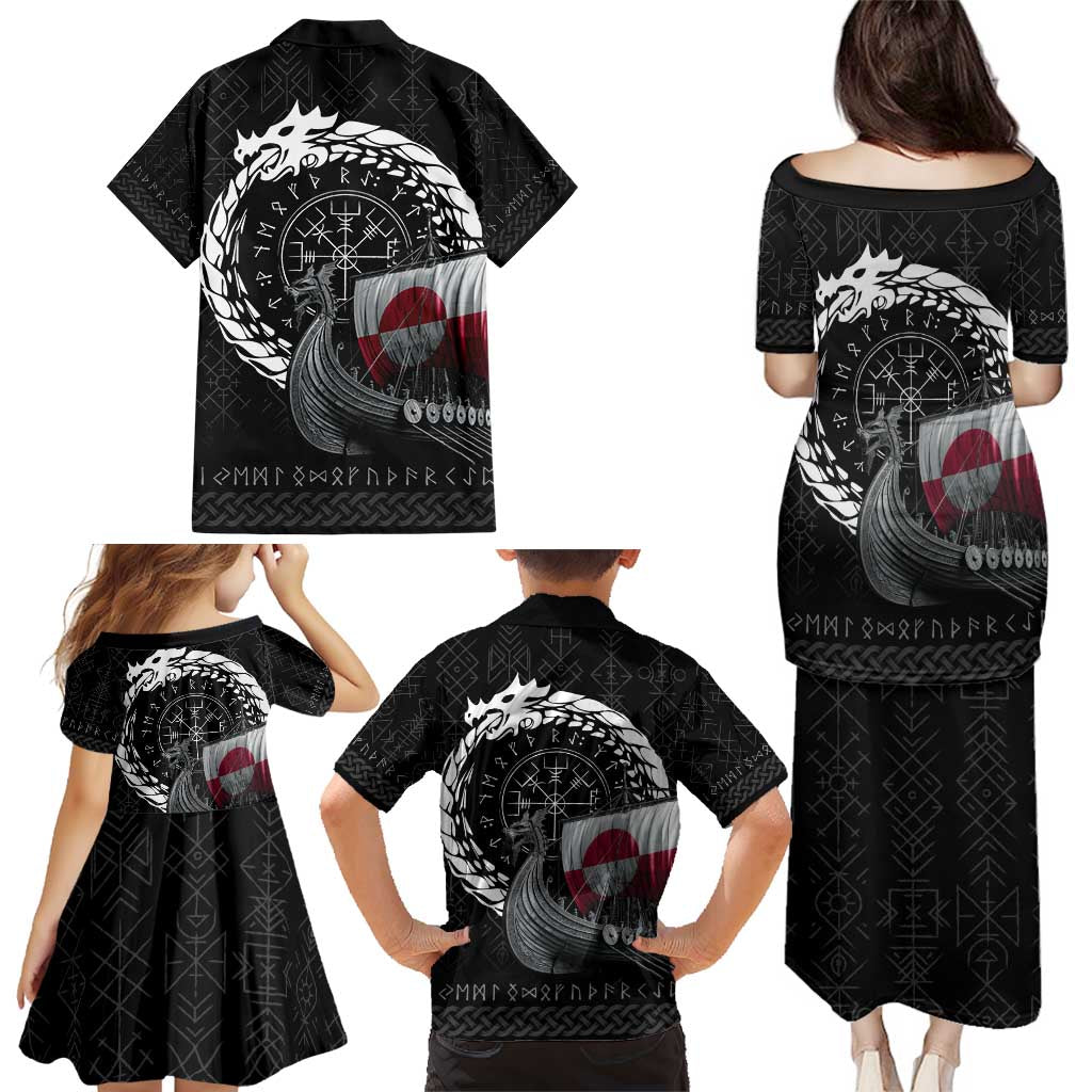 Greenland Viking Drakkar Family Matching Puletasi and Hawaiian Shirt Viking Blood - Wonder Print Shop