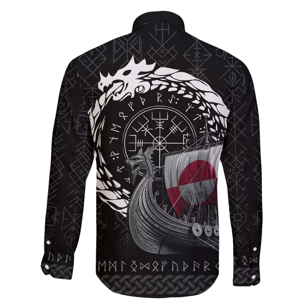 Greenland Viking Drakkar Family Matching Short Sleeve Bodycon Dress and Hawaiian Shirt Viking Blood - Wonder Print Shop