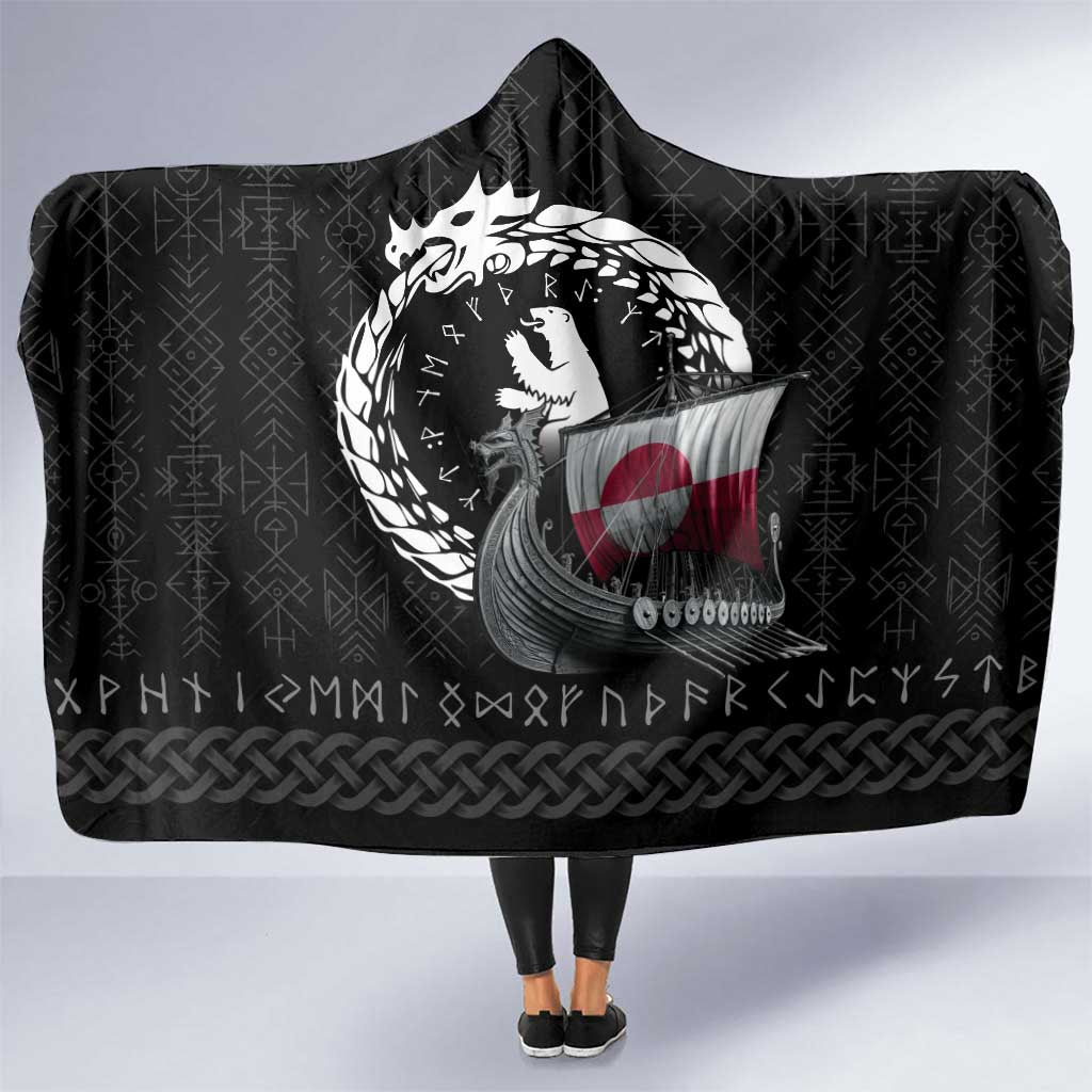 Greenland Viking Drakkar Hooded Blanket Viking Blood - Wonder Print Shop
