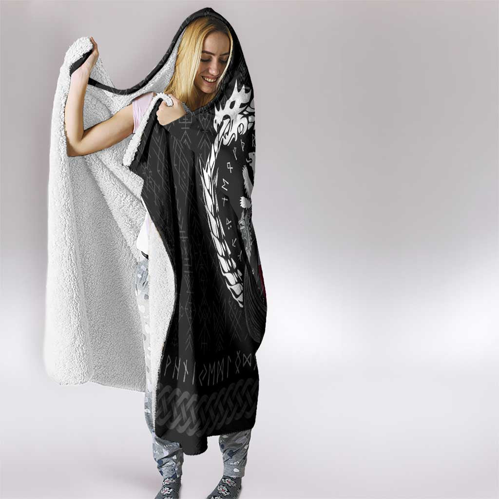 Greenland Viking Drakkar Hooded Blanket Viking Blood - Wonder Print Shop