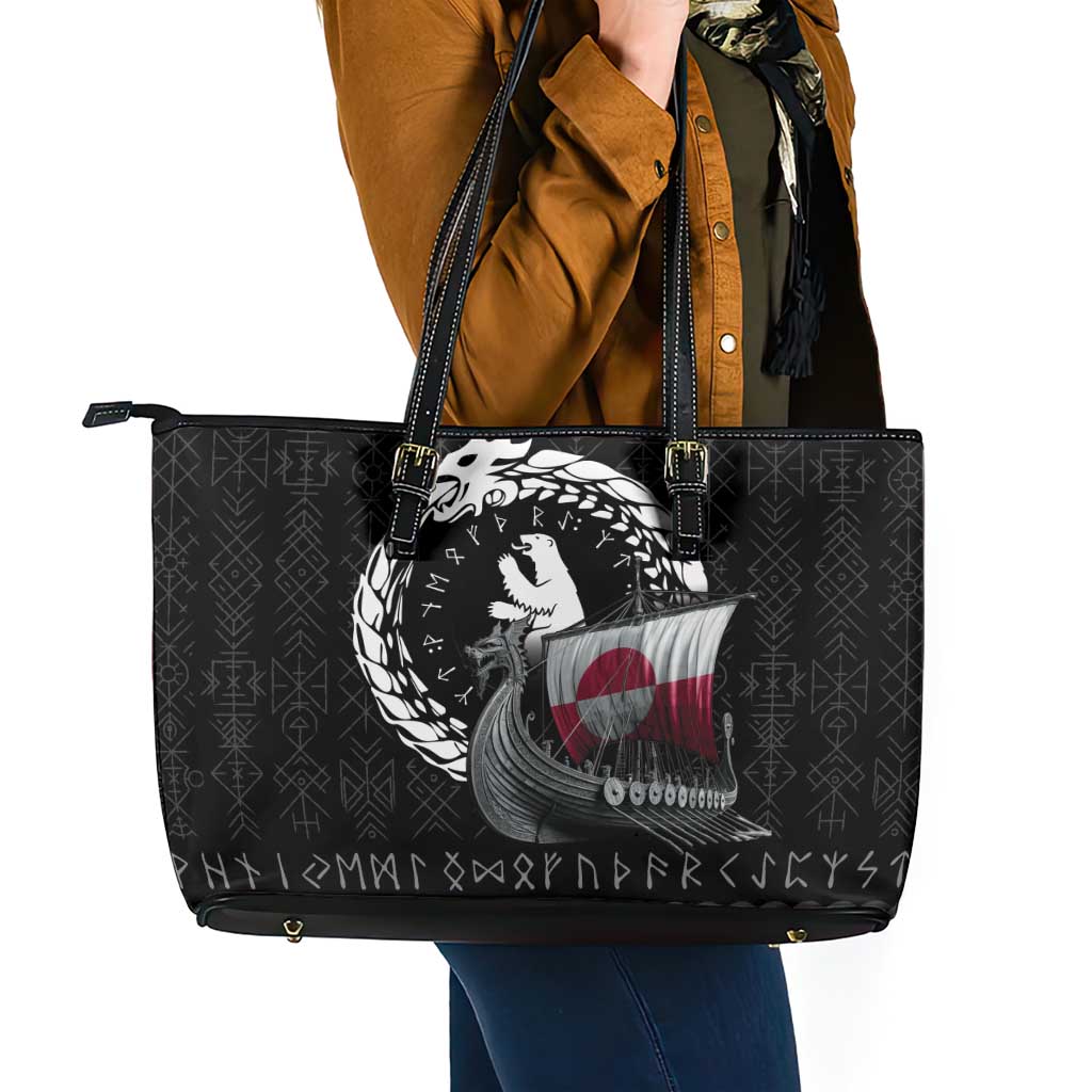 Greenland Viking Drakkar Leather Tote Bag Viking Blood - Wonder Print Shop