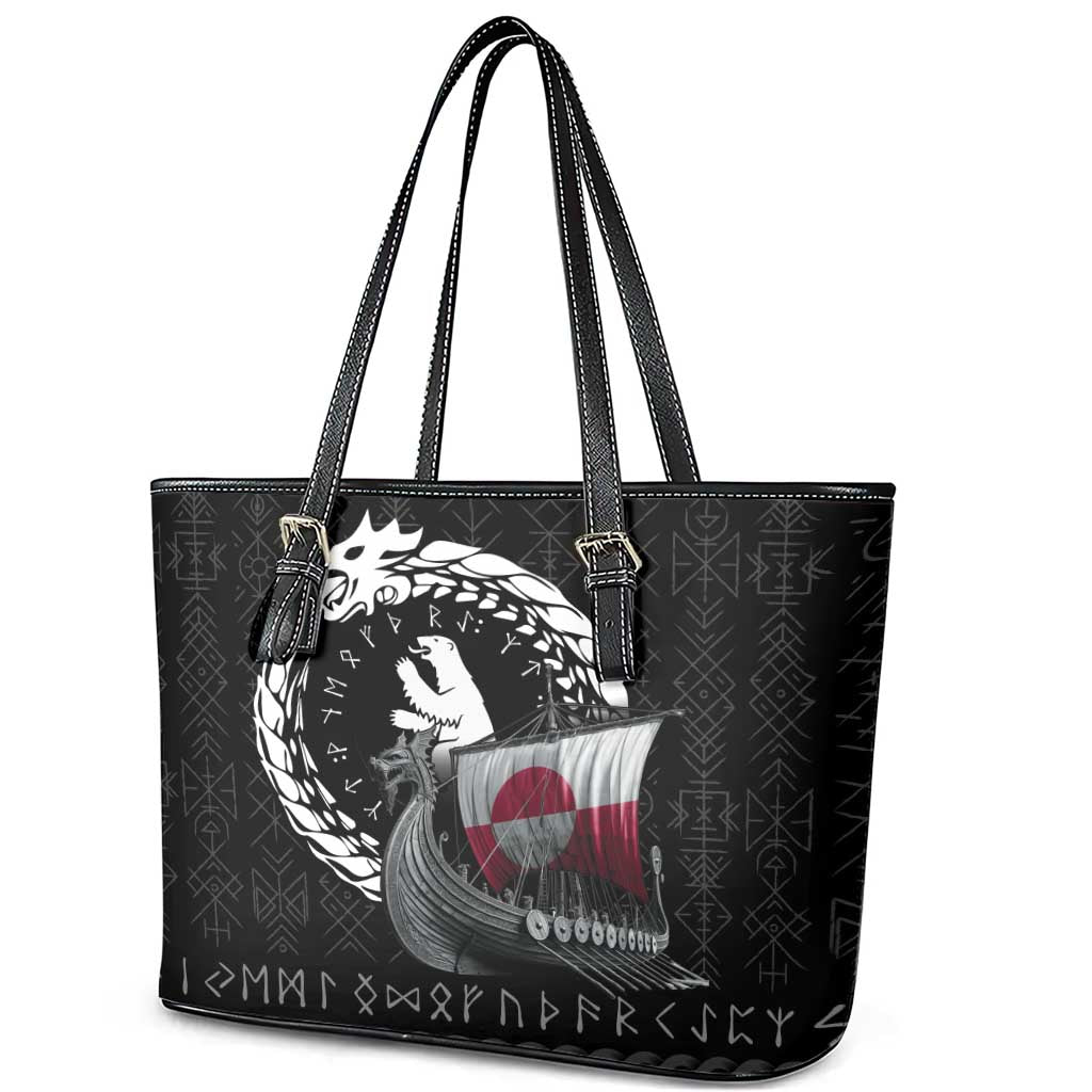 Greenland Viking Drakkar Leather Tote Bag Viking Blood - Wonder Print Shop