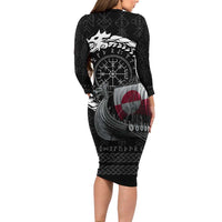 Greenland Viking Drakkar Long Sleeve Bodycon Dress Viking Blood - Wonder Print Shop