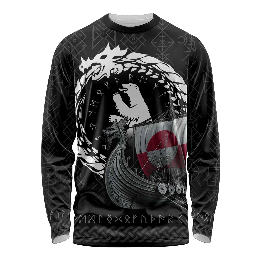 Greenland Viking Drakkar Long Sleeve Shirt Viking Blood - Wonder Print Shop