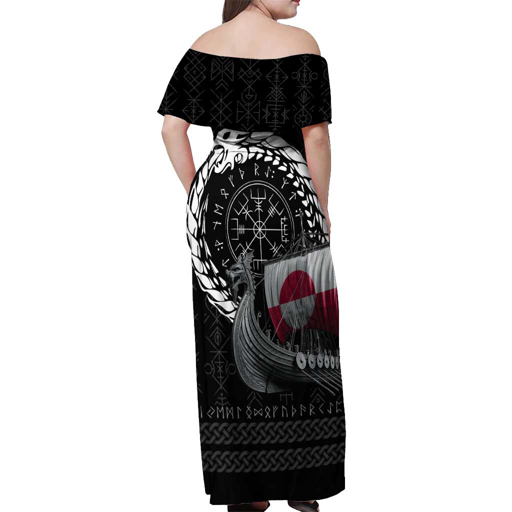 Greenland Viking Drakkar Off Shoulder Maxi Dress Viking Blood - Wonder Print Shop
